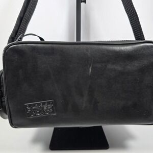 Vintage Rayovac Direct Power Plus Black Leather Electronics Bag W/Strap Padded